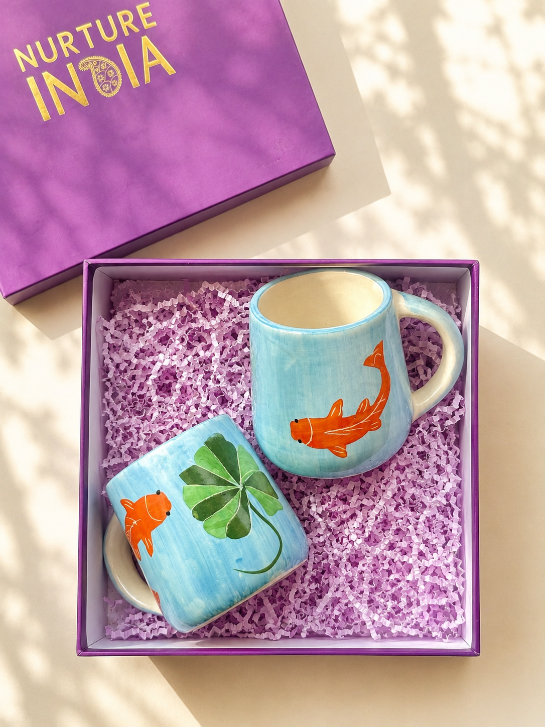 Koi Mulaqaat Fish Handpainted Ceramic Mug Hamper (Set of 2)
