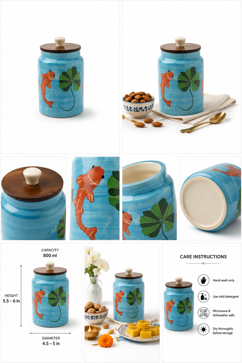 Koi Mulaqaat Fish Ceramic Jar - 800ml