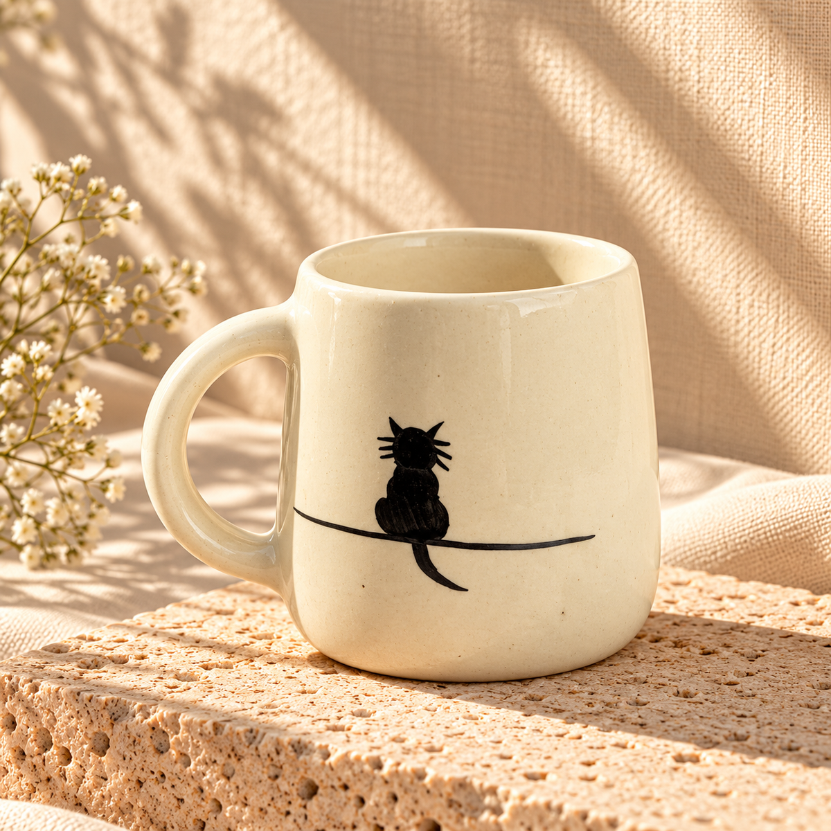 Black Cat Ceramic Mug (250ml)