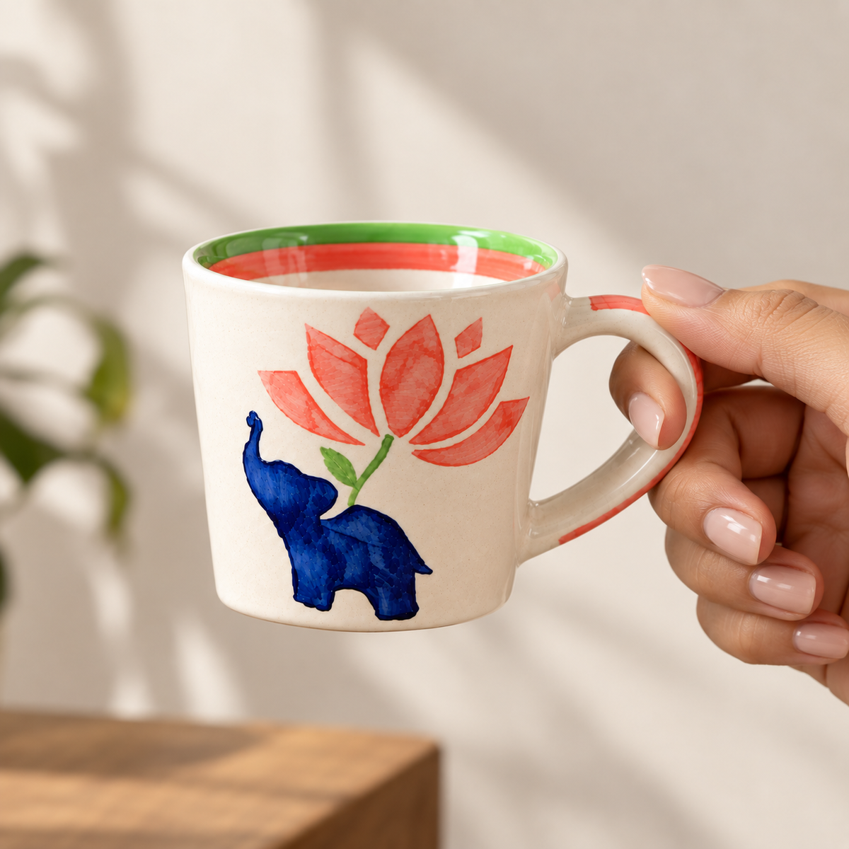 Lucky Lotus | Lotus & Elephant Ceramic Mug