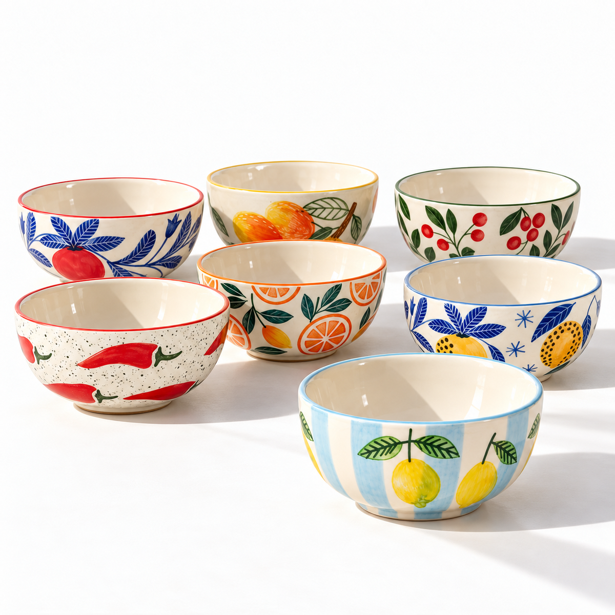 Multi-Color Art Small Bowls – Buy 6, Get 1 Free