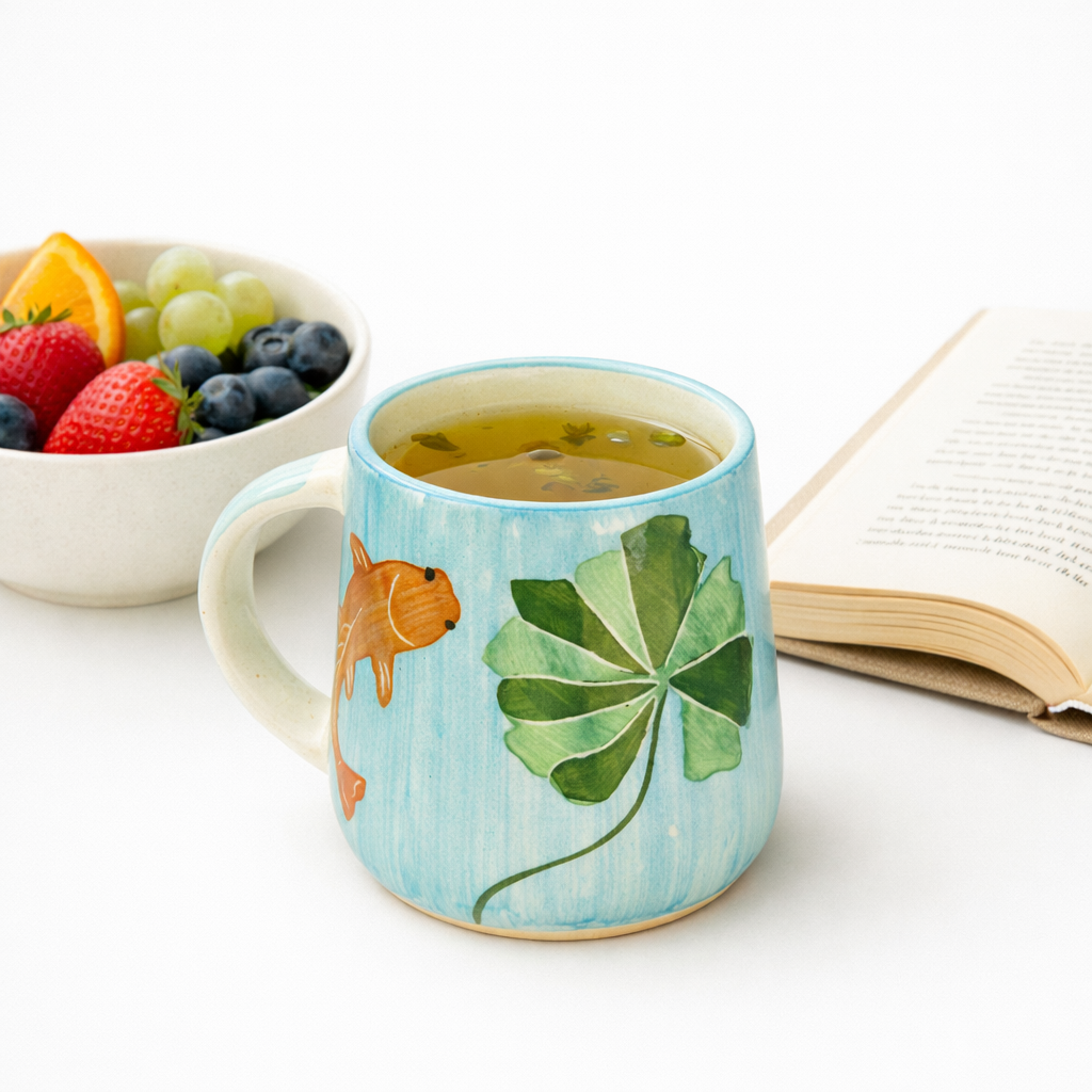Koi Mulaqaat Fish Handpainted Ceramic Mug (300 ml)