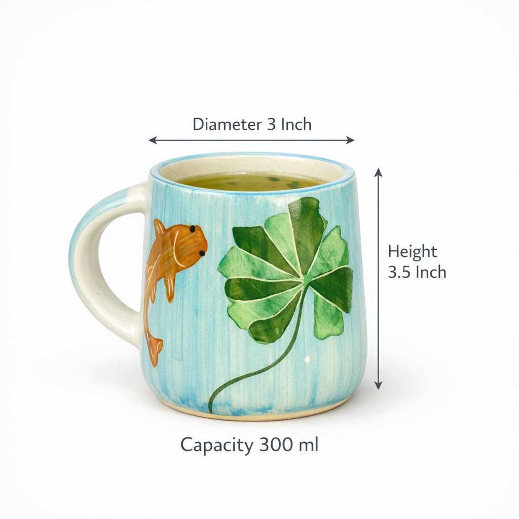 Koi Mulaqaat Fish Handpainted Ceramic Mug (300 ml)