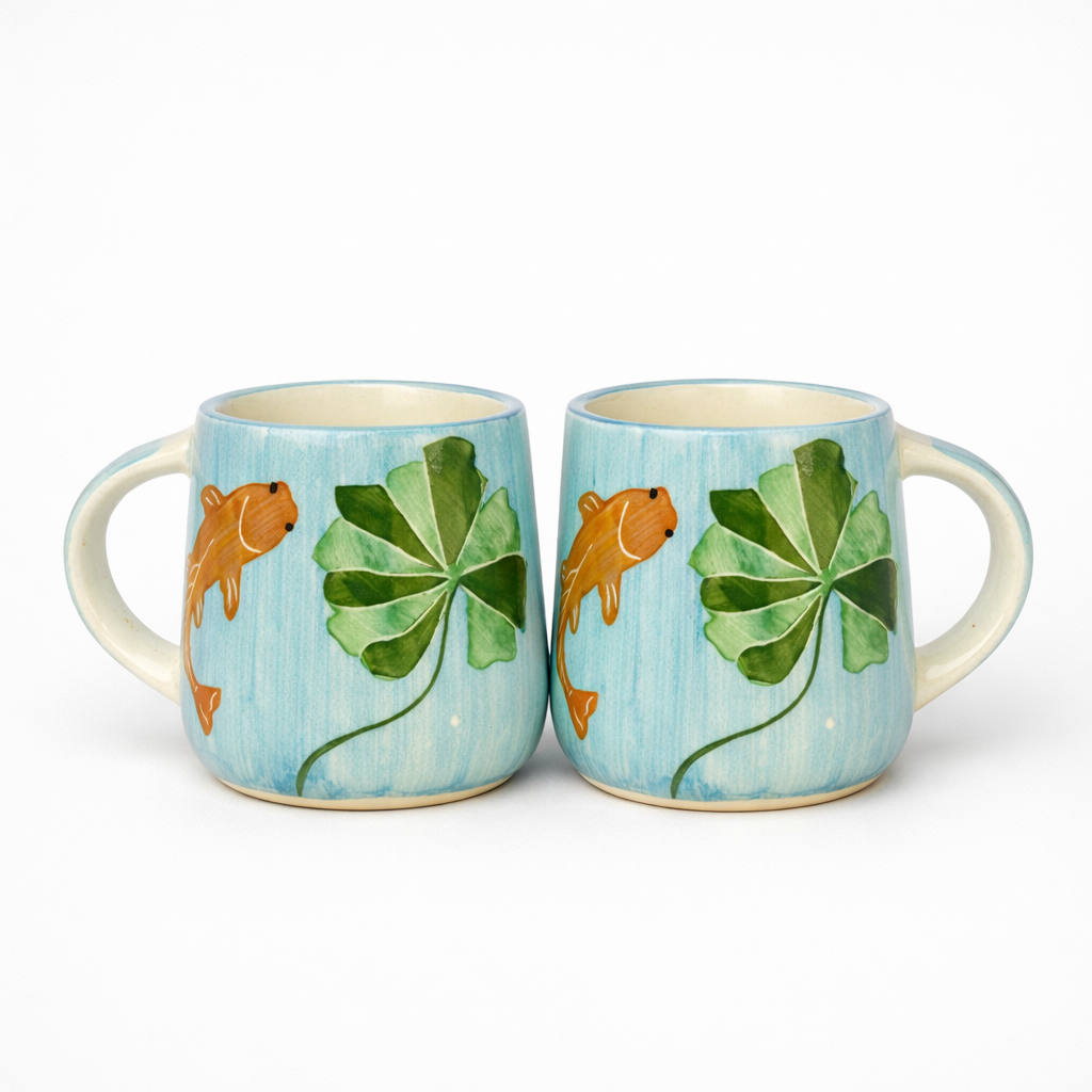 Koi Mulaqaat Fish Handpainted Ceramic Mug (300 ml)