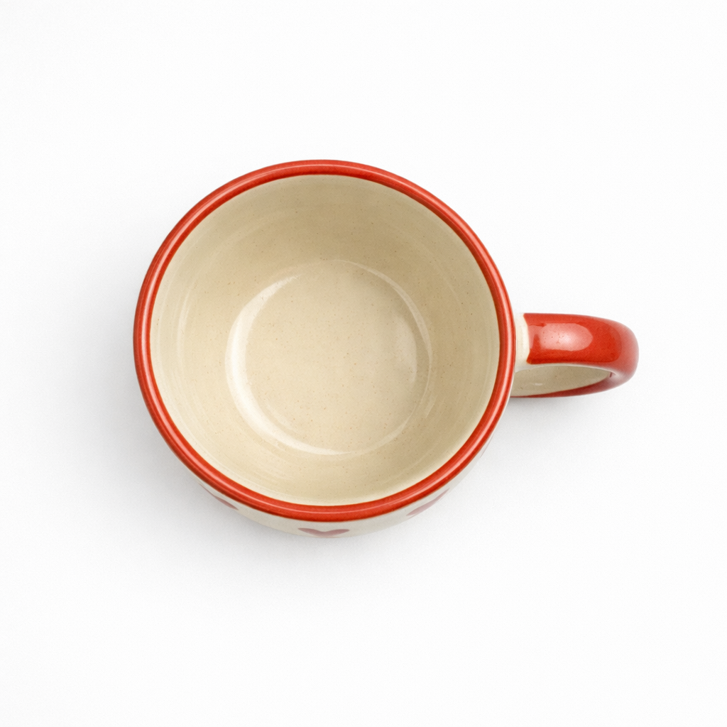 Red Heart Bow Ceramic Coffee Mug