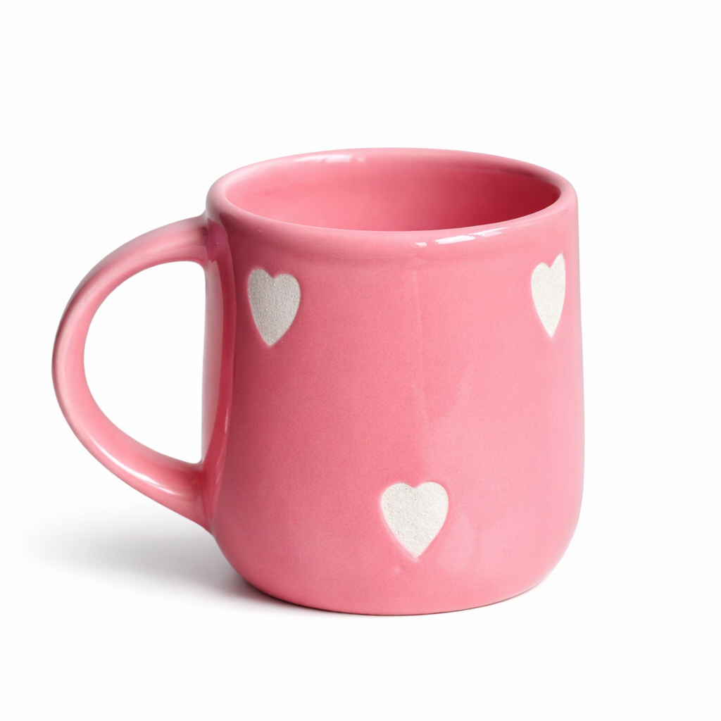 Pinky Heart Ceramic Cup (250ml)
