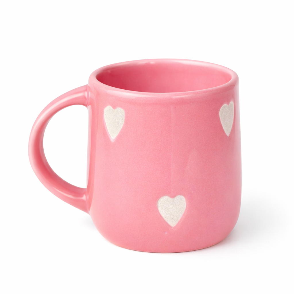 Pinky Heart Ceramic Cup (250ml)