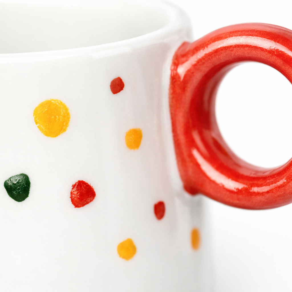 Colourful Dots Ceramic Coffee Cup - 350ml