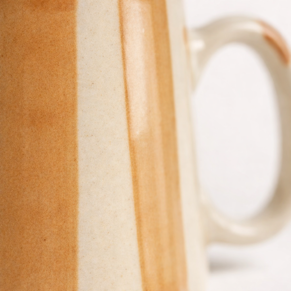 Sandy Brown Stripe Coffee Cup - 220ml