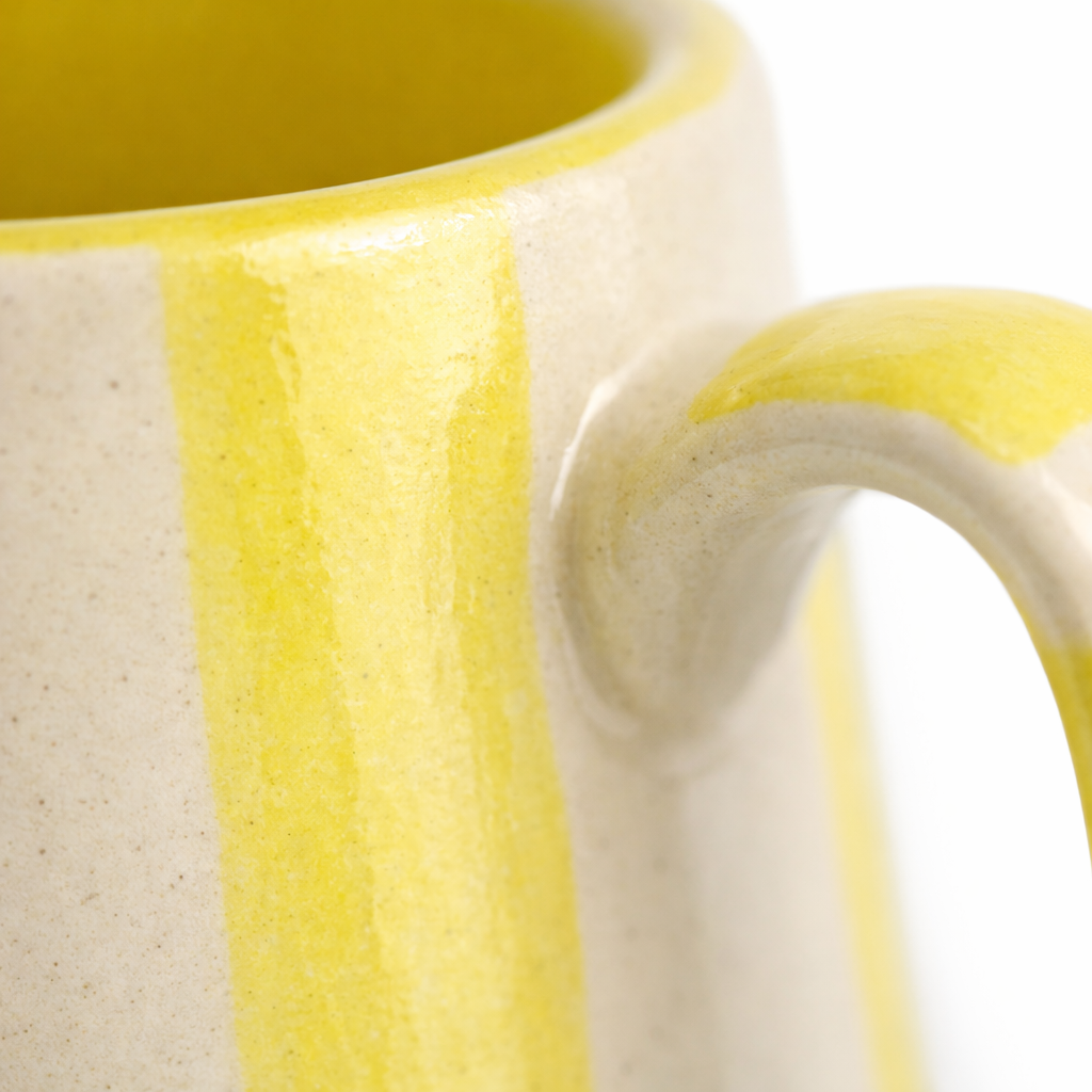 Pastel Yellow Stripe  Coffee Cup - 220ml
