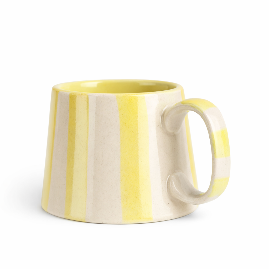 Pastel Yellow Stripe  Coffee Cup - 220ml