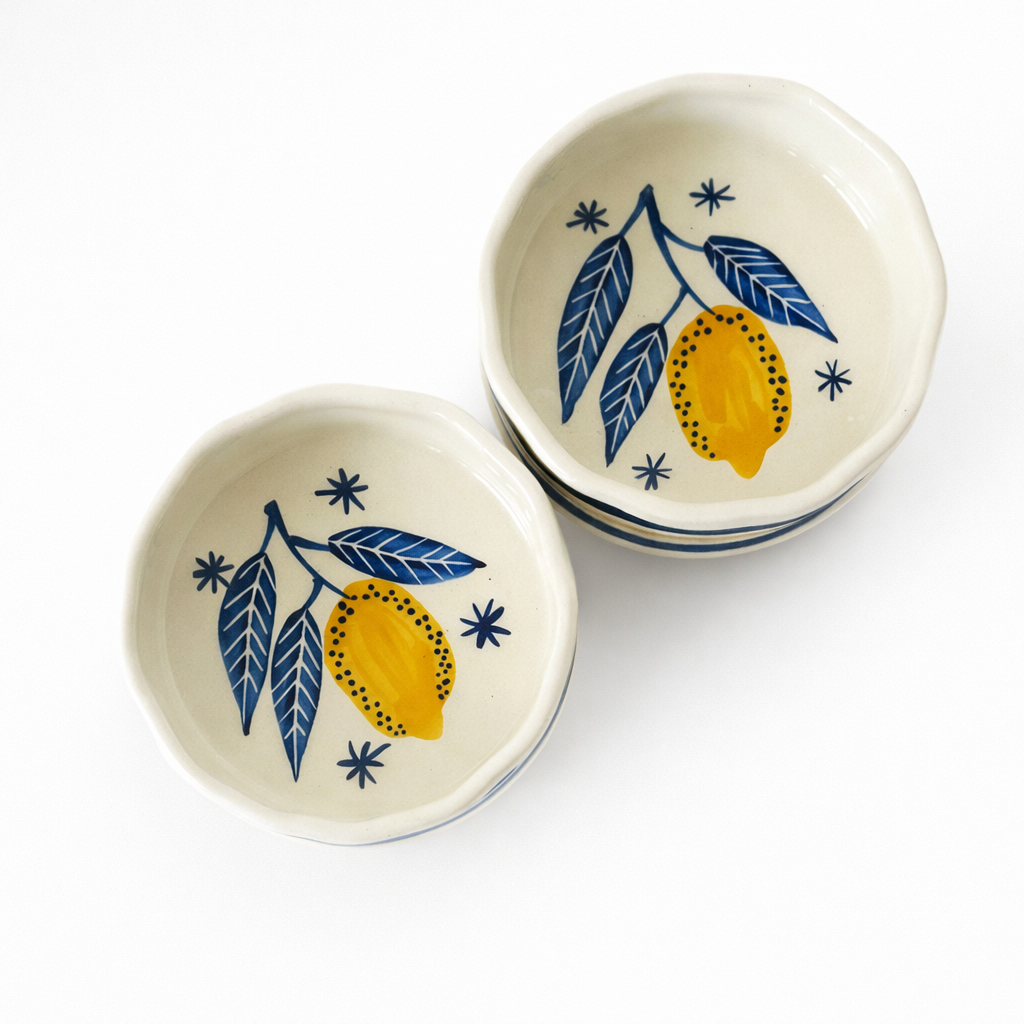 Lemon Leafy Cereal Bowl Set of 2