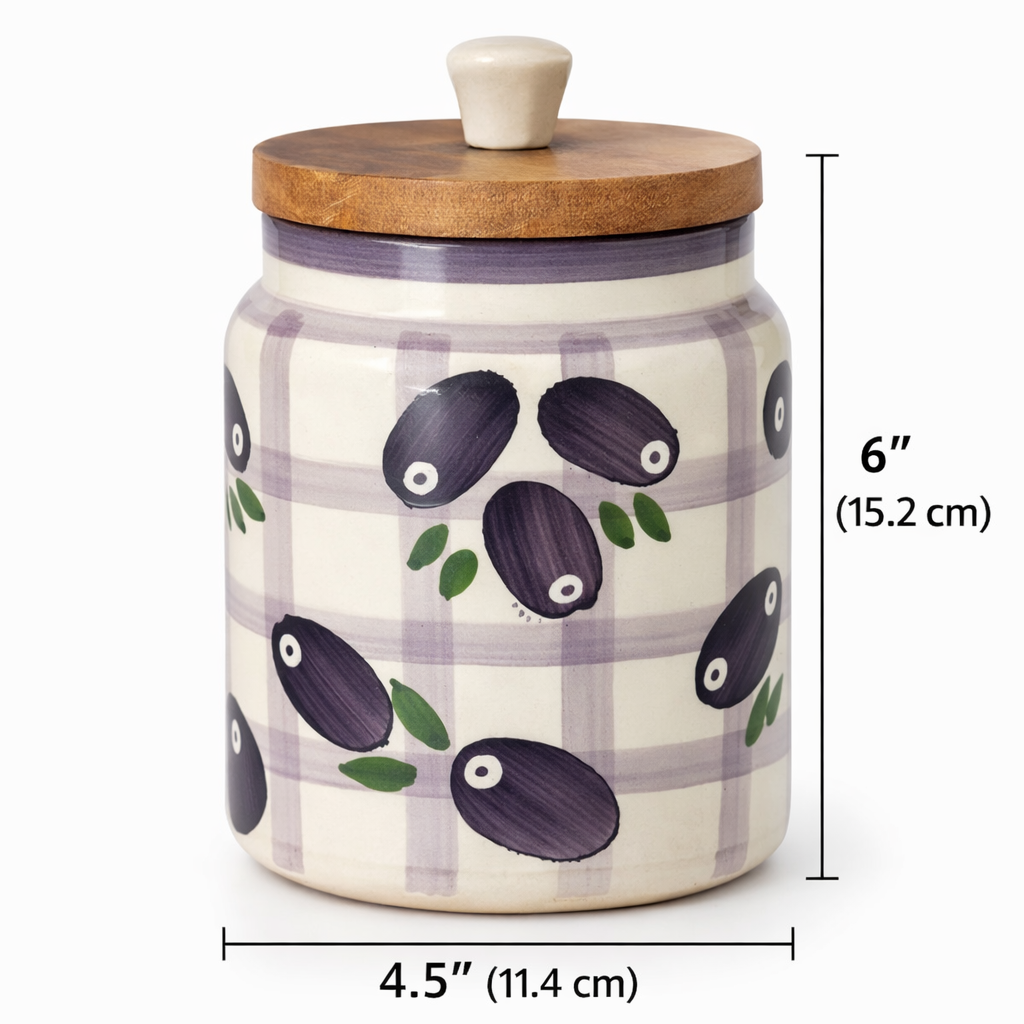 Jamun Junction Handpainted Ceramic Jar - 800ml