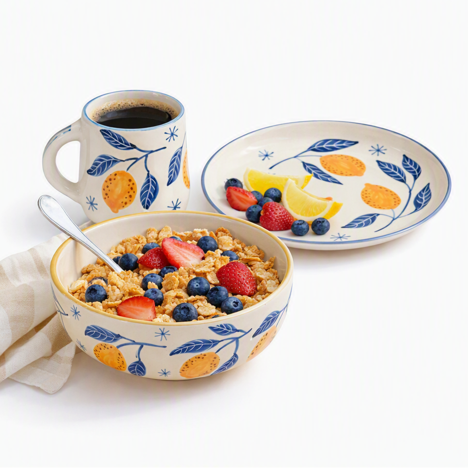 Italian Lemon Summer Breakfast Set of 3