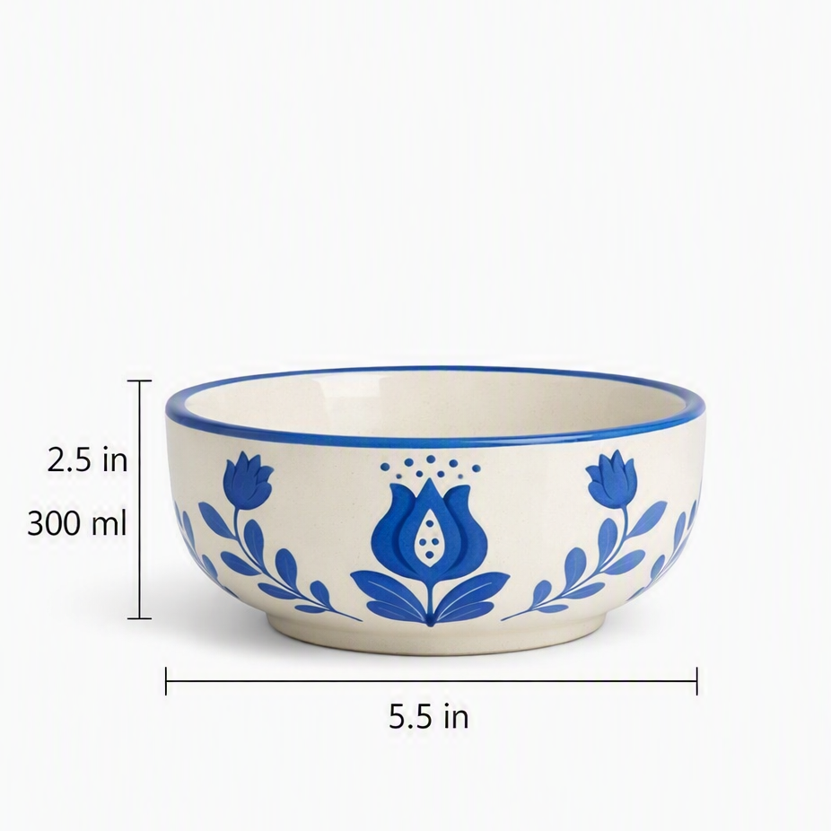 Blue Blossom Ceramic Mug & Bowl Set  of 4 - Hamper Set