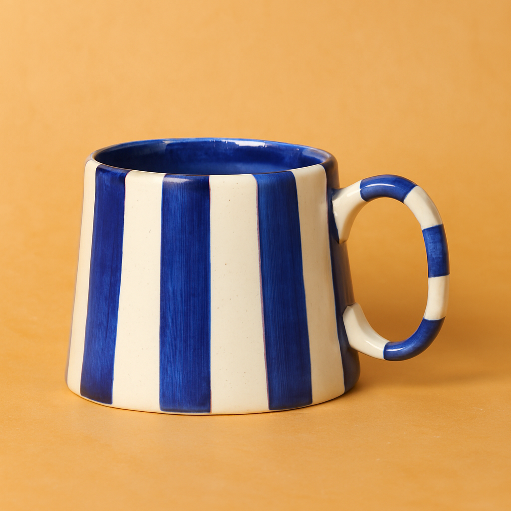 Dark Blue Stripe Ceramic set of 3