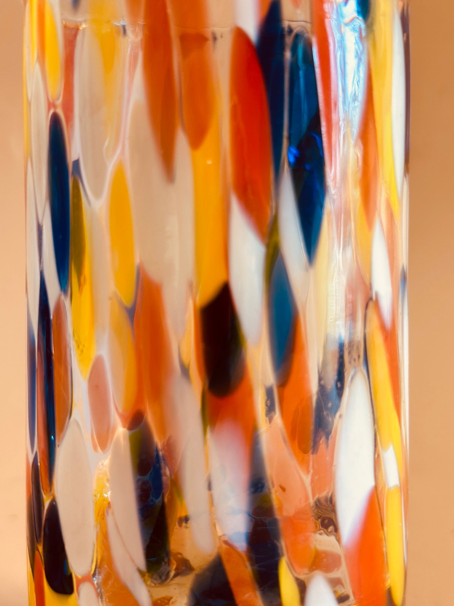 Antique Flat Glass Vase - Multicolour