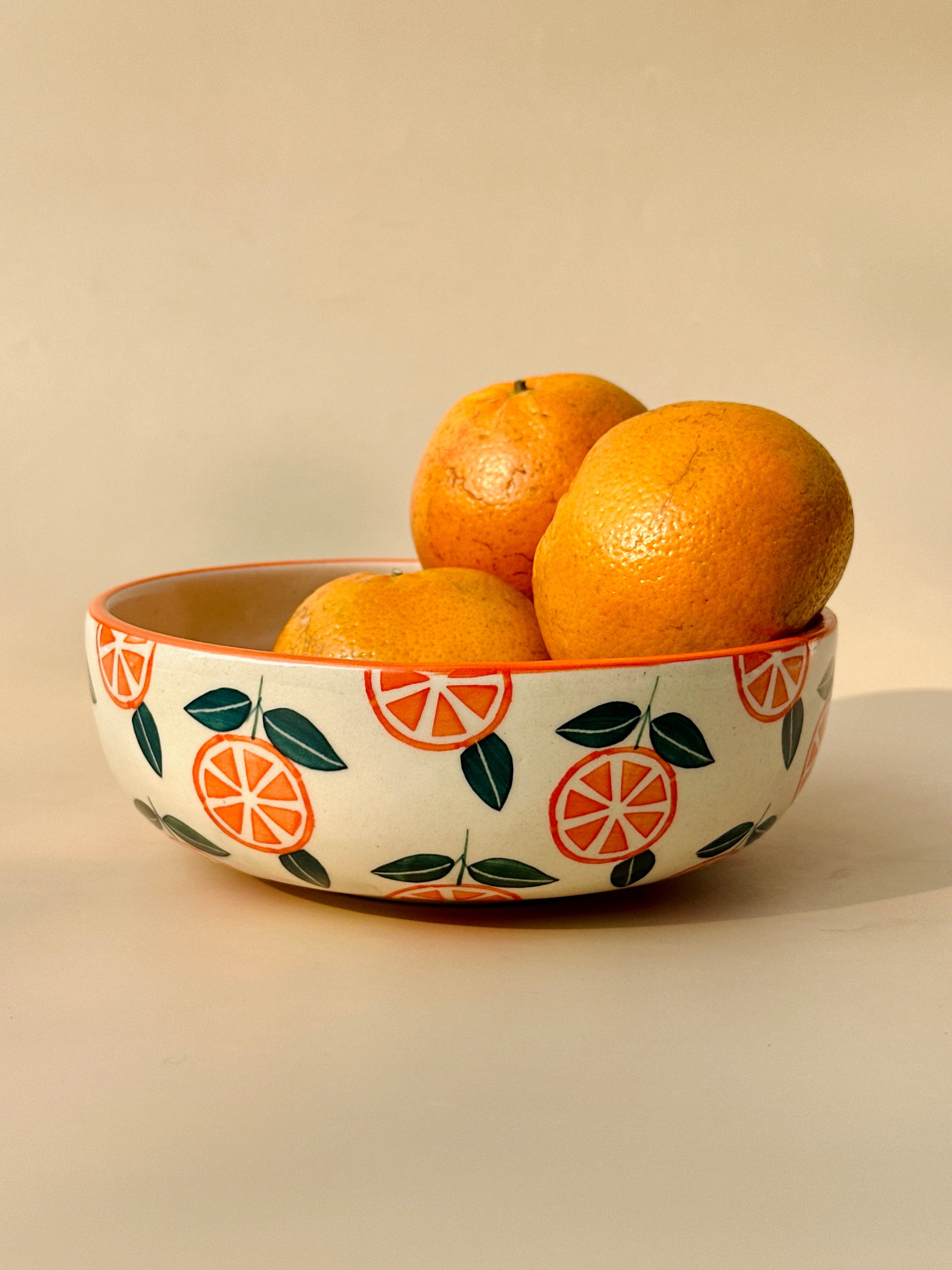 Narangi Orange Ceramic Bowl - Large