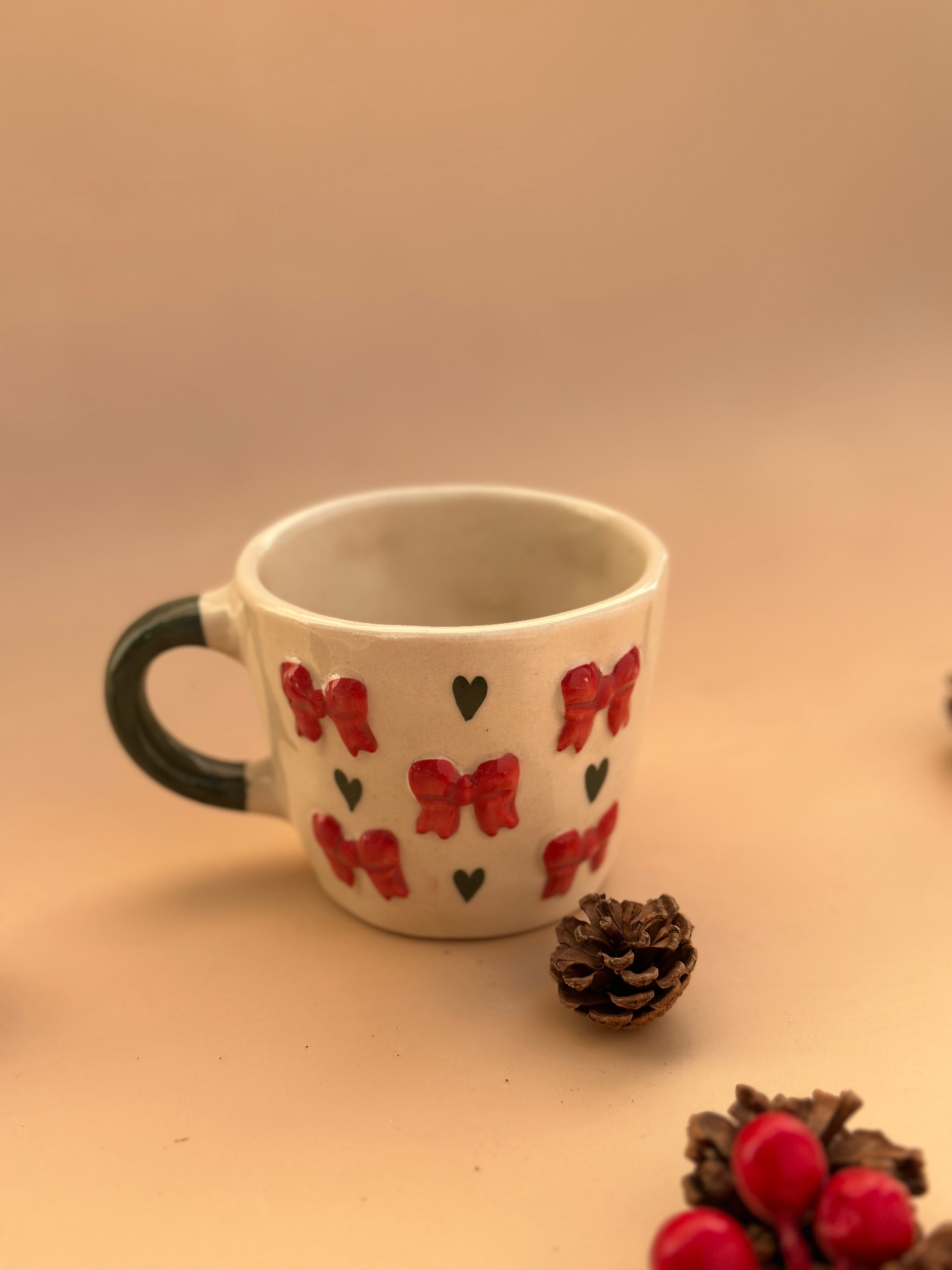 Coquette Christmas Bows Mug - Red