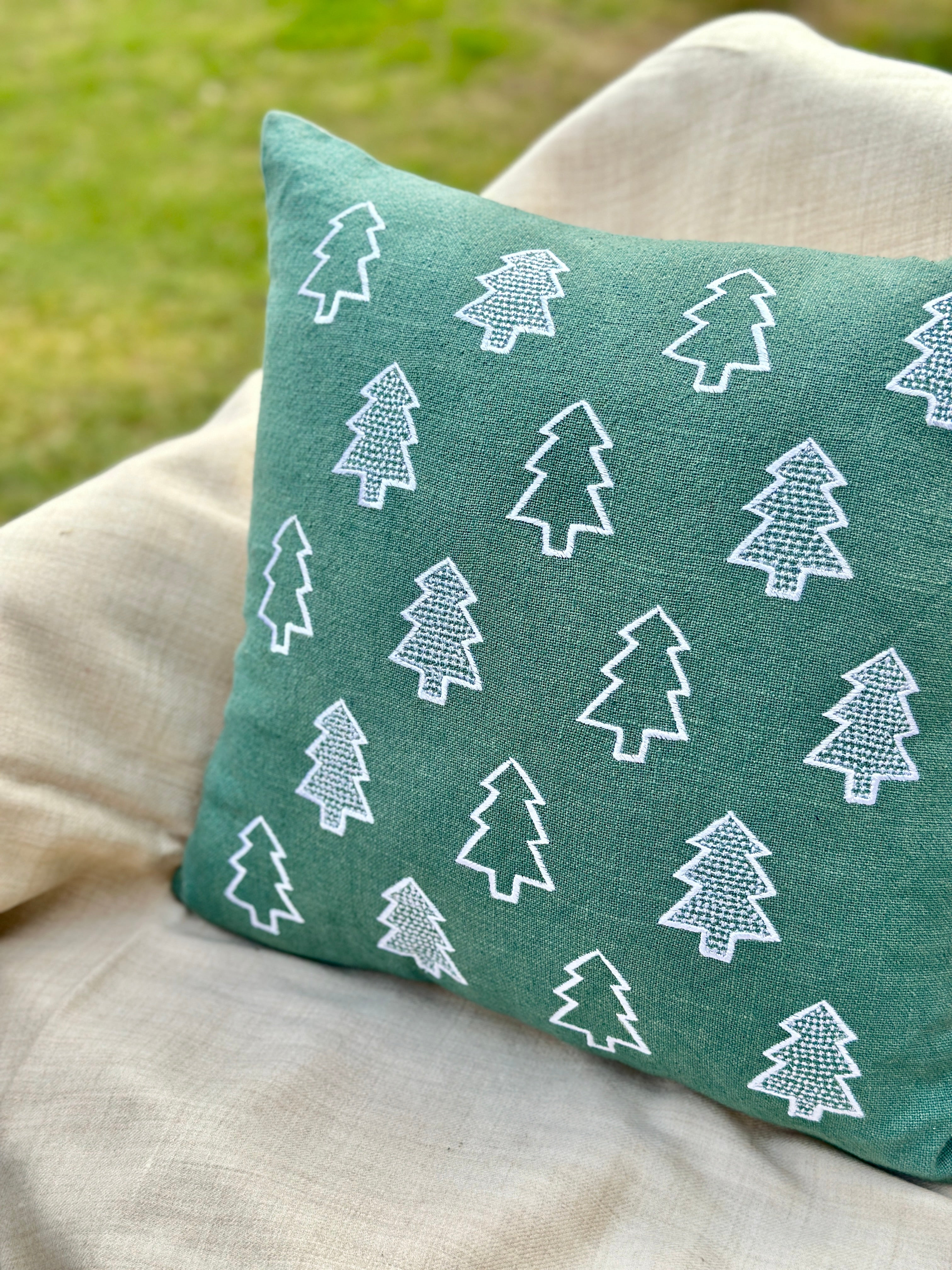 Green Tree Cushion Cover