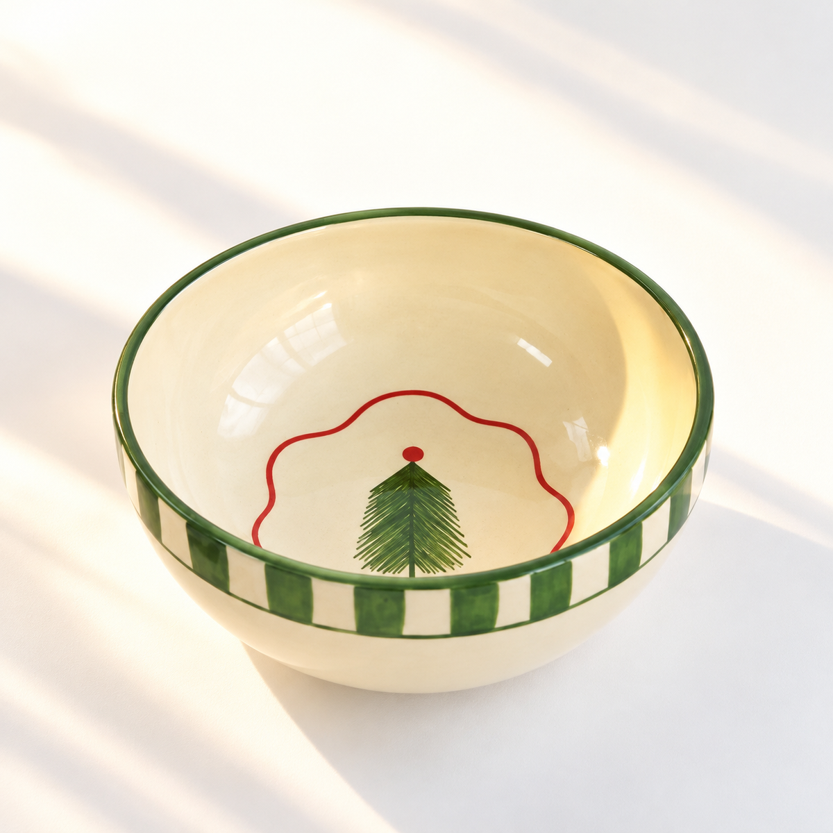 Christmas Tree Green Ceramic Small Bowl