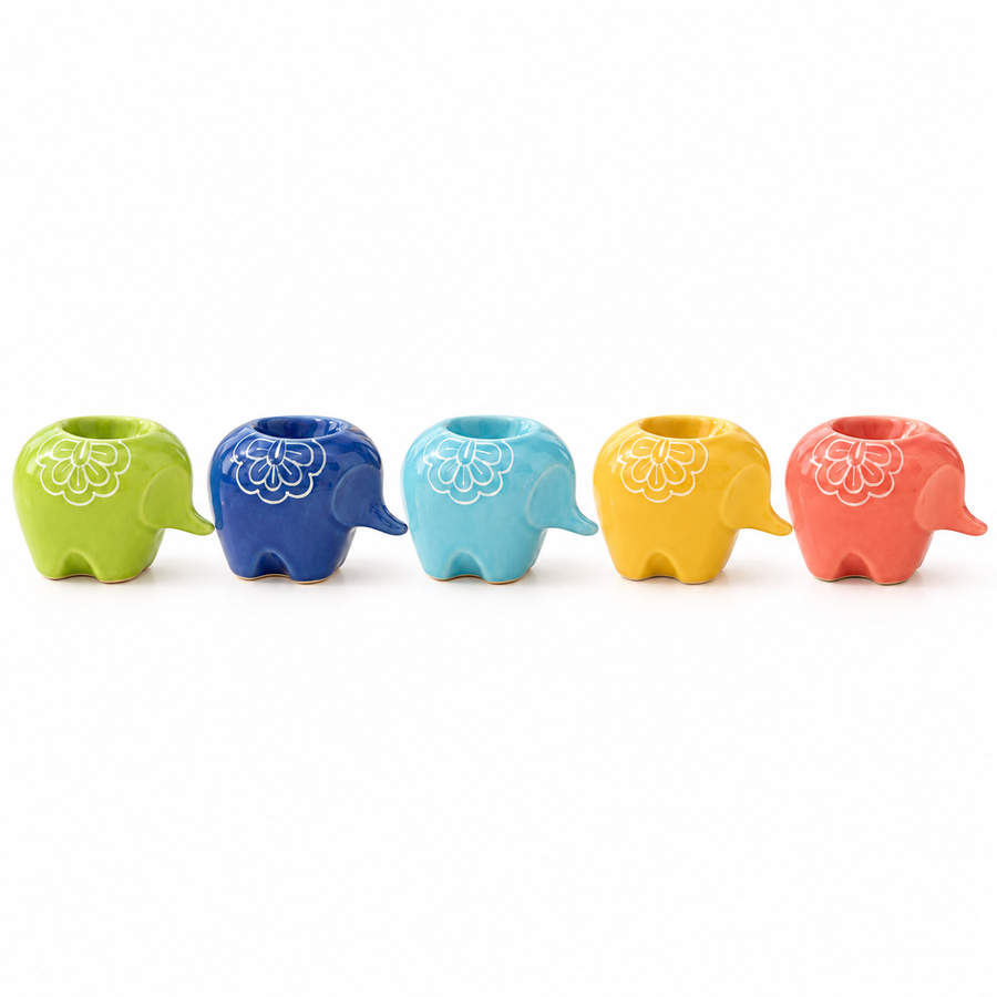 The Rainbow Elephant: Ceramic Diya (Assorted Pack of 5)