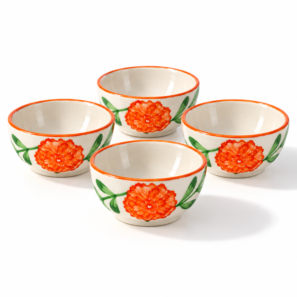Multipurpose  Marigold Mandi Ceramic Prep & Dip Bowl