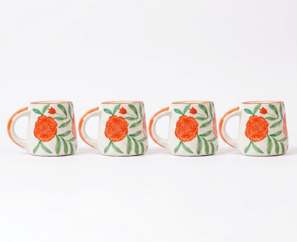 Marigold Mandi Handpainted Ceramic Mug (300 ml)