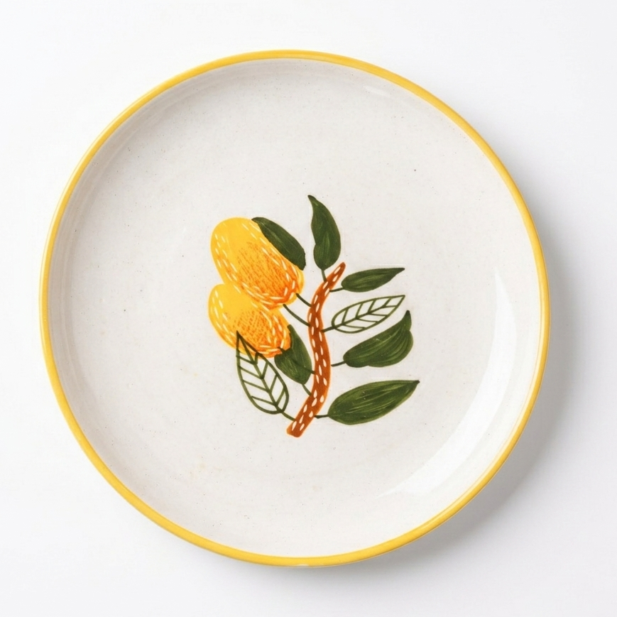Mango Mehfil Handpainted Ceramic Plate Sets (7.5 inches)