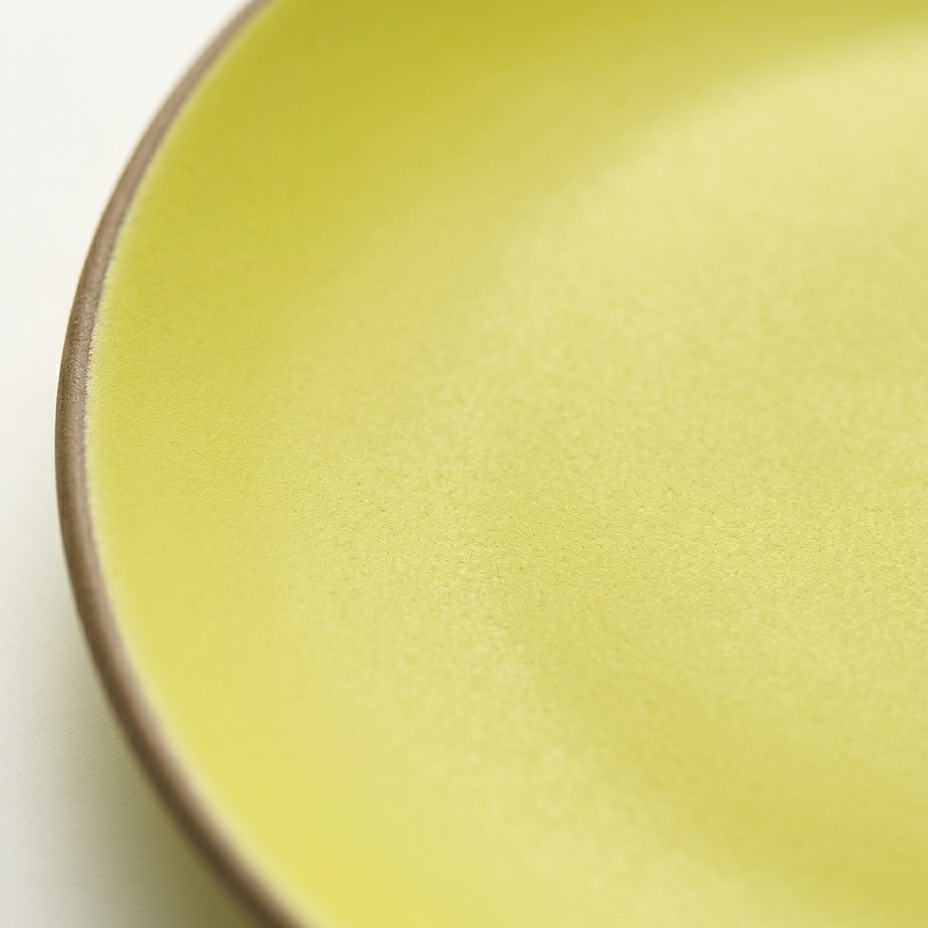 Handmade Matte Lime Yellow Ceramic Dinner Plate (Matte Finish) (10 Inches )