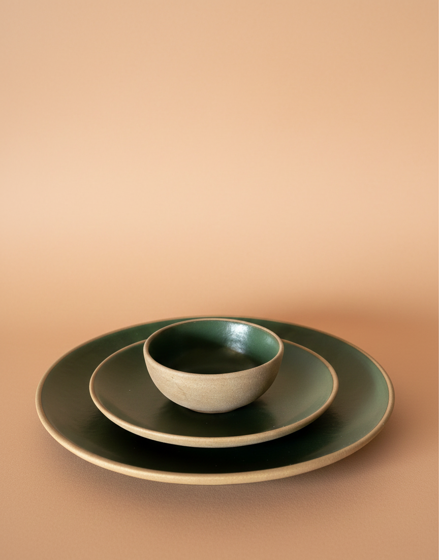 Army Green Dinner Set of 3 Matte
