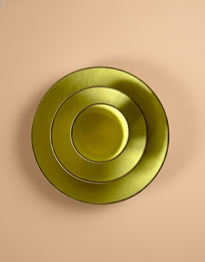 Lemon Yellow Dinner Set of 3 Matte