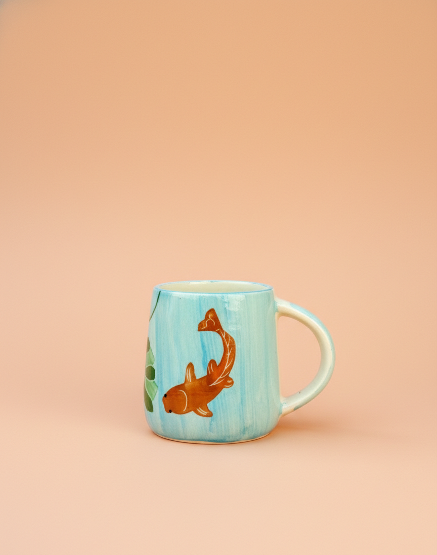 Koi Mulaqaat Fish Handpainted Ceramic Mug (300 ml)