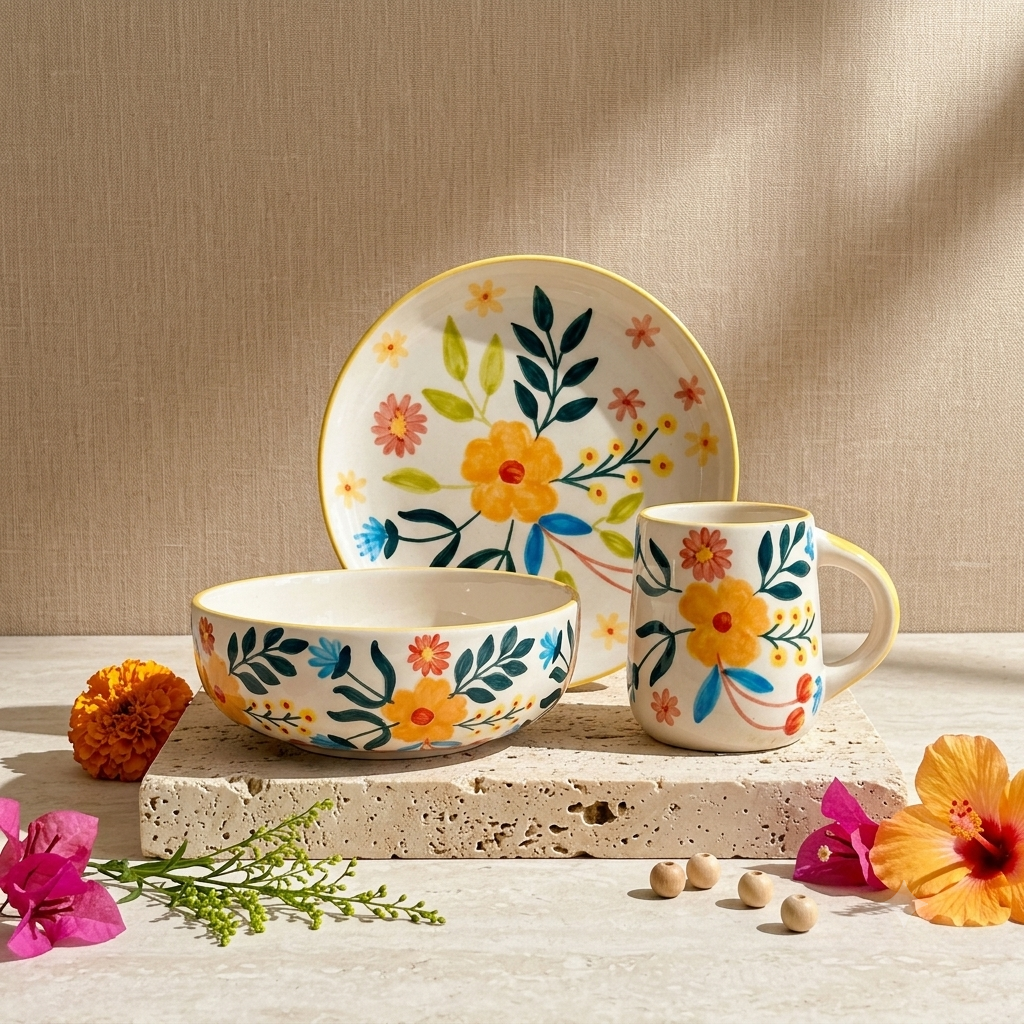 Floral Extravaganza Breakfast Set of 3