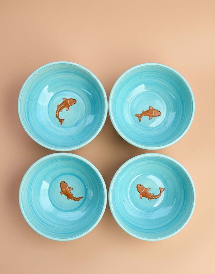 Set - Koi Mulaqaat Fish Ceramic Small Bowls