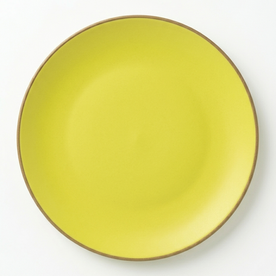 Handmade Matte Lime Yellow Ceramic Dinner Plate (Matte Finish) (10 Inches )
