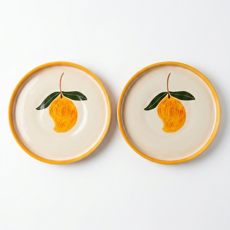 Aam Bagaan Handpainted Ceramic Snack Plate (8 inches)