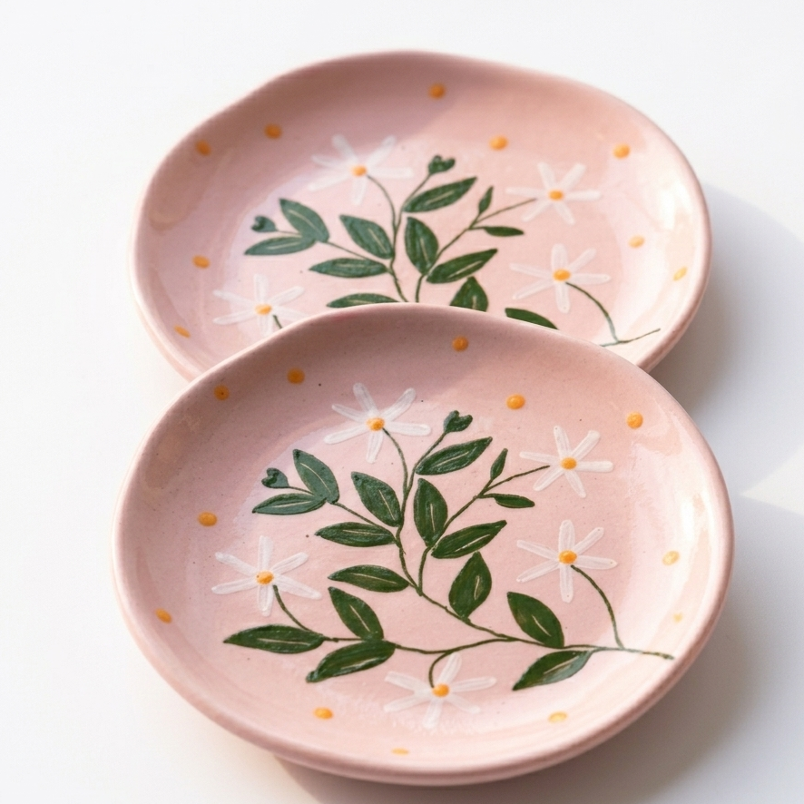Parijat Postcard Plate Set of 2 (8 inches)