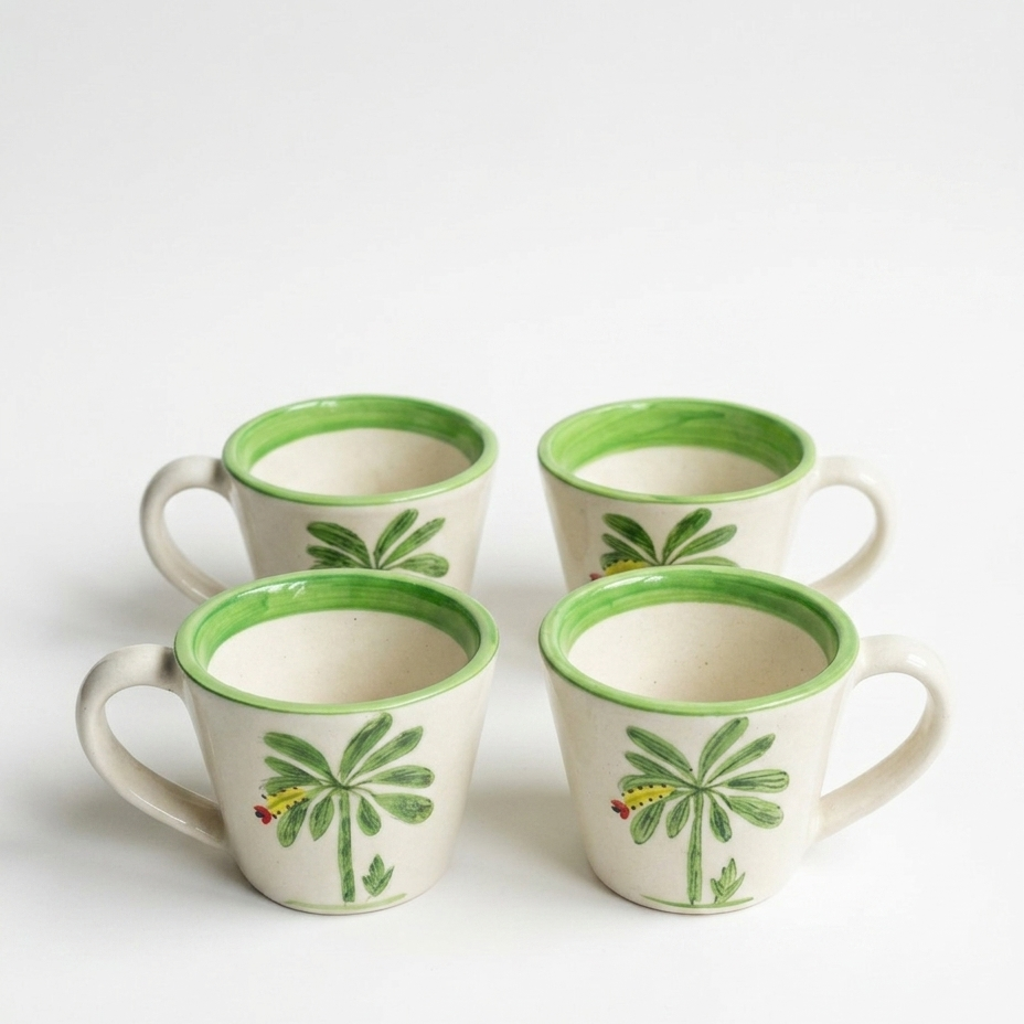 Banana Bloom  Handpainted Ceramic Mug (200 ml)