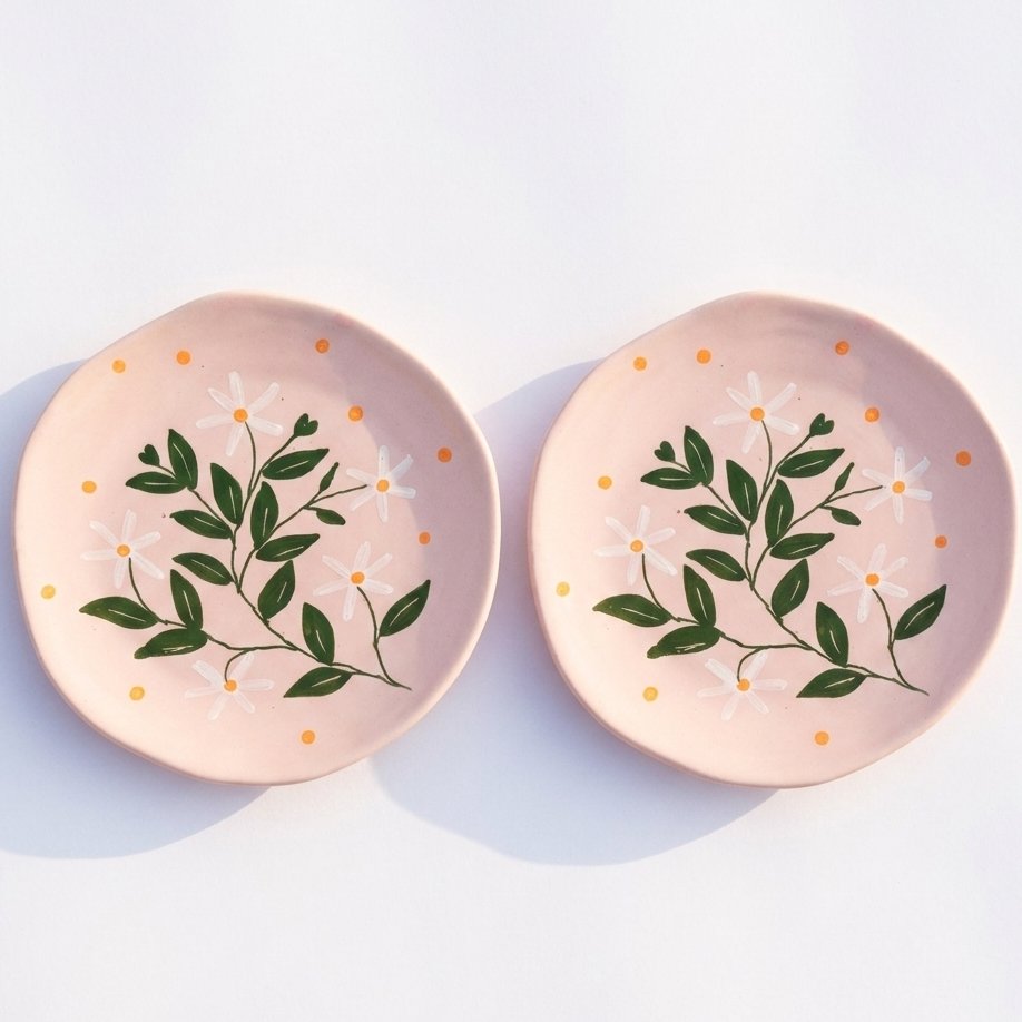 Parijat Postcard Plate Set of 2 (8 inches)