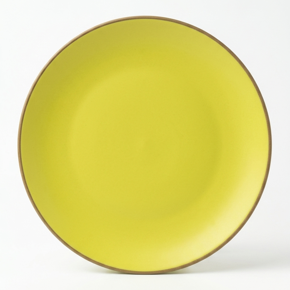 Handmade Matte Lime Yellow Ceramic Dinner Plate (Matte Finish) (10 Inches )