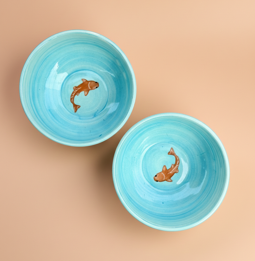 Set - Koi Mulaqaat Fish Ceramic Small Bowls