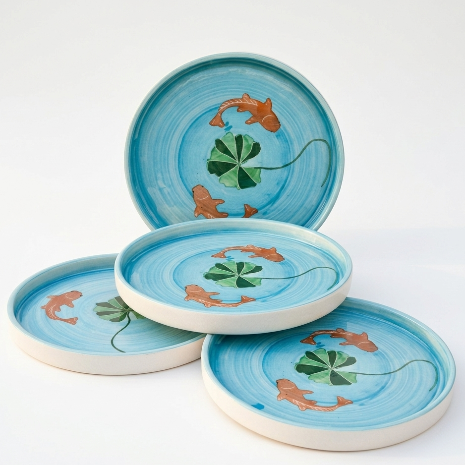 Koi Mulaqaat Fish Ceramic Plates (8 Inches)