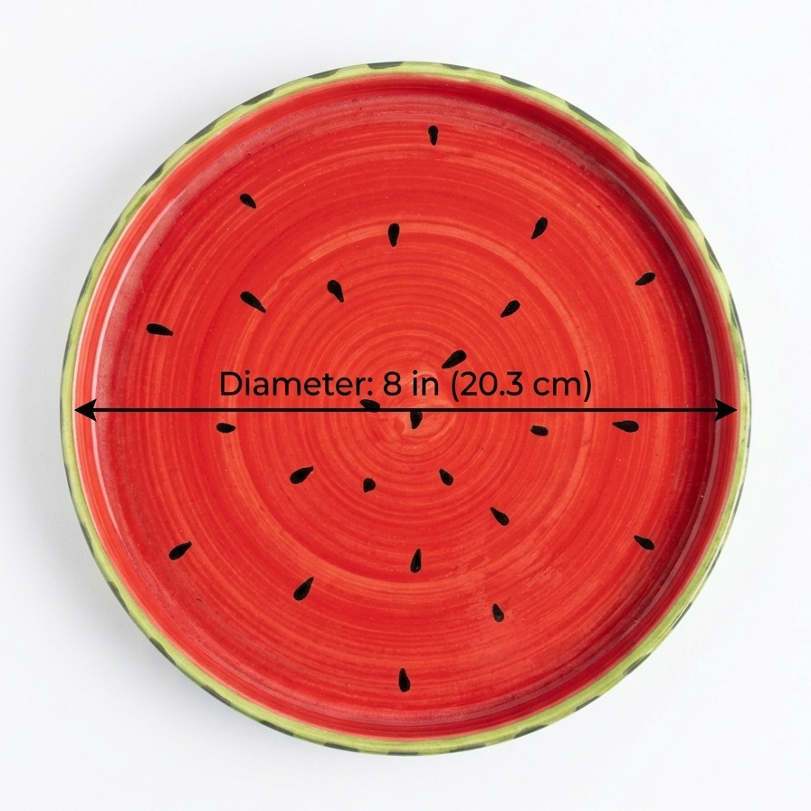Watermelon Ceramic Snack Plate (8 inches)
