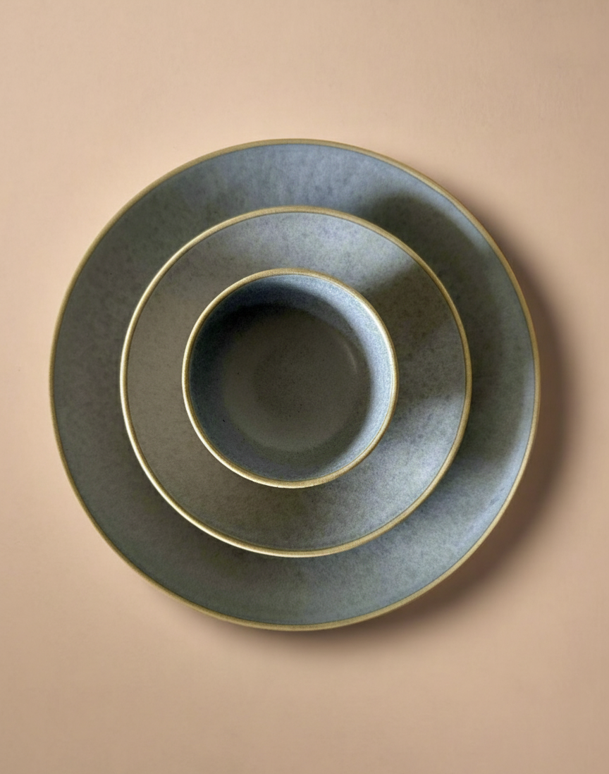 Ocean Grey Dinner Set of 3 Matte