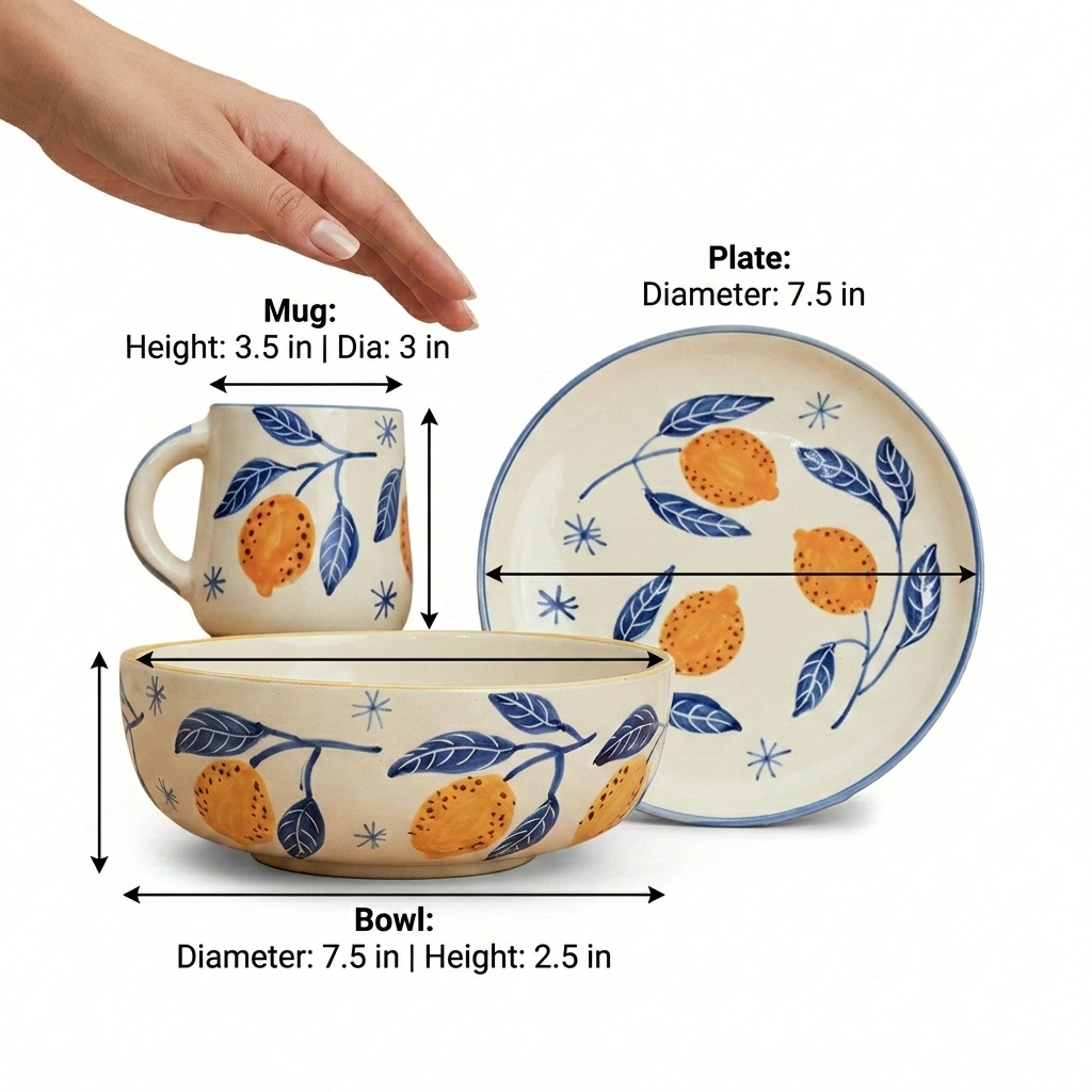 Italian Lemon Summer Breakfast Set of 3