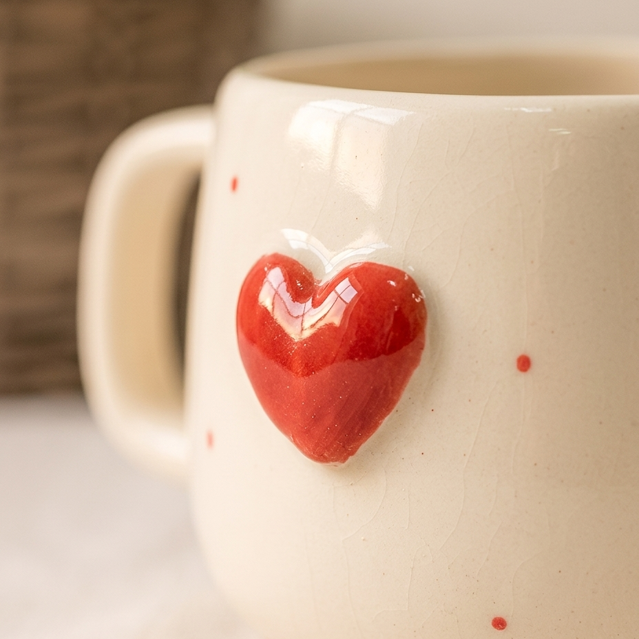 Heart Love Ceramic Coffee Mug (300 ml )