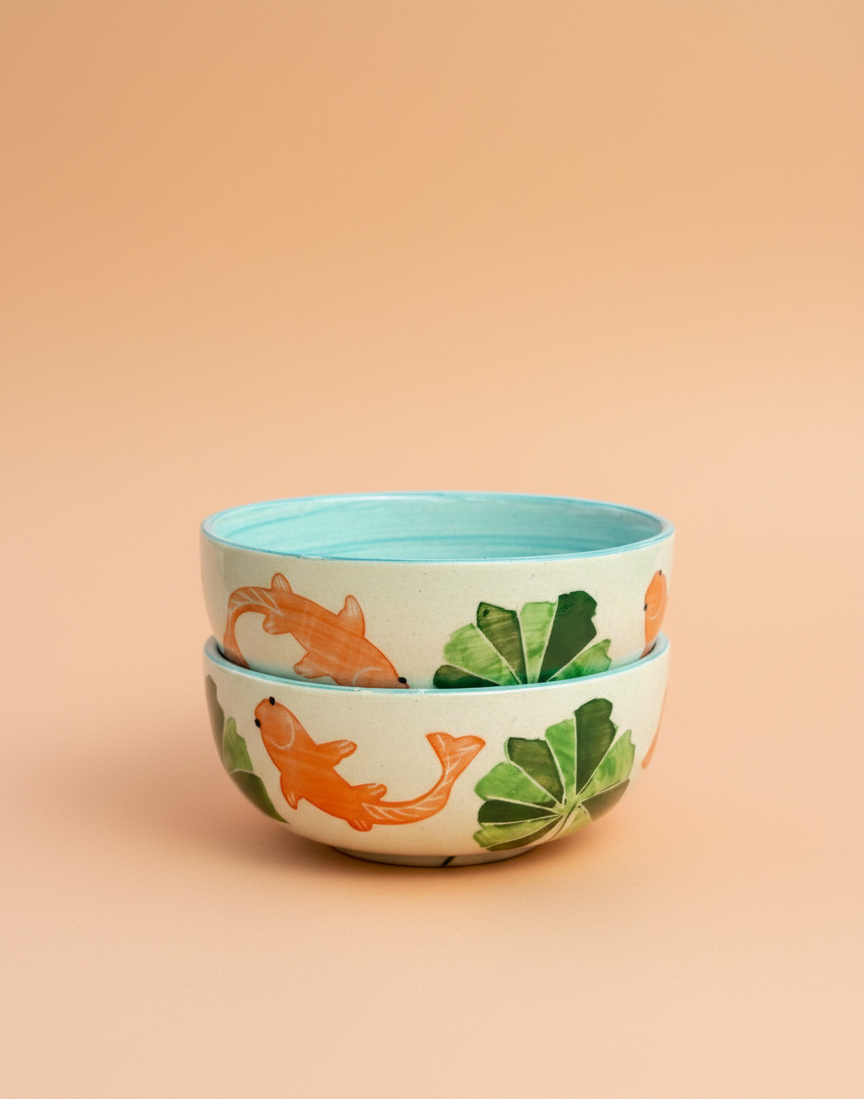 Set - Koi Mulaqaat Fish Ceramic Small Bowls