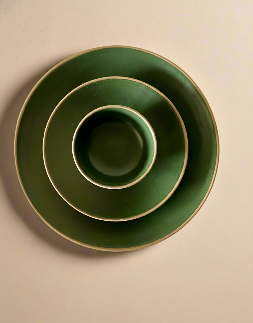 Army Green Dinner Set of 3 Matte