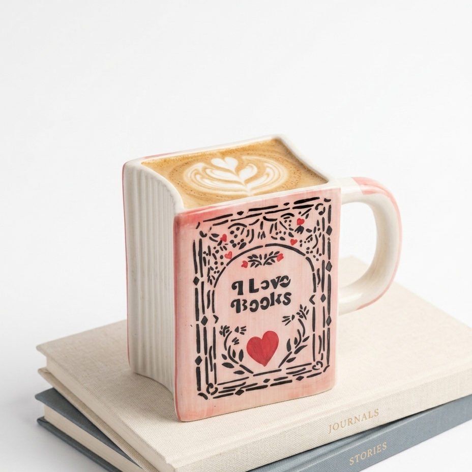 Nostalgic Book Bound Ceramic Coffee Mug